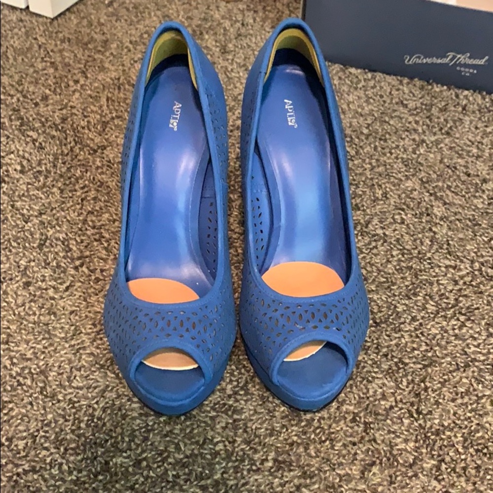 Blue high heels